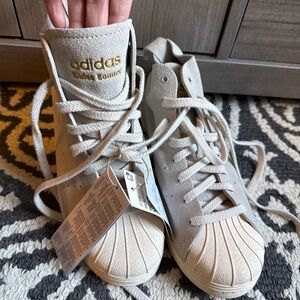 adidas Suede High-Top Sneakers in Gray
